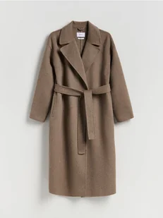 Reserved - Płaszcz z wełną - brązowy - Płaszcze damskie - miniaturka - grafika 1