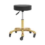Krzesła i taborety kosmetyczne - Physa Taboret kosmetyczny 54 72 cm 150 kg czarny / złoty - Taboret na kółkach - miniaturka - grafika 1