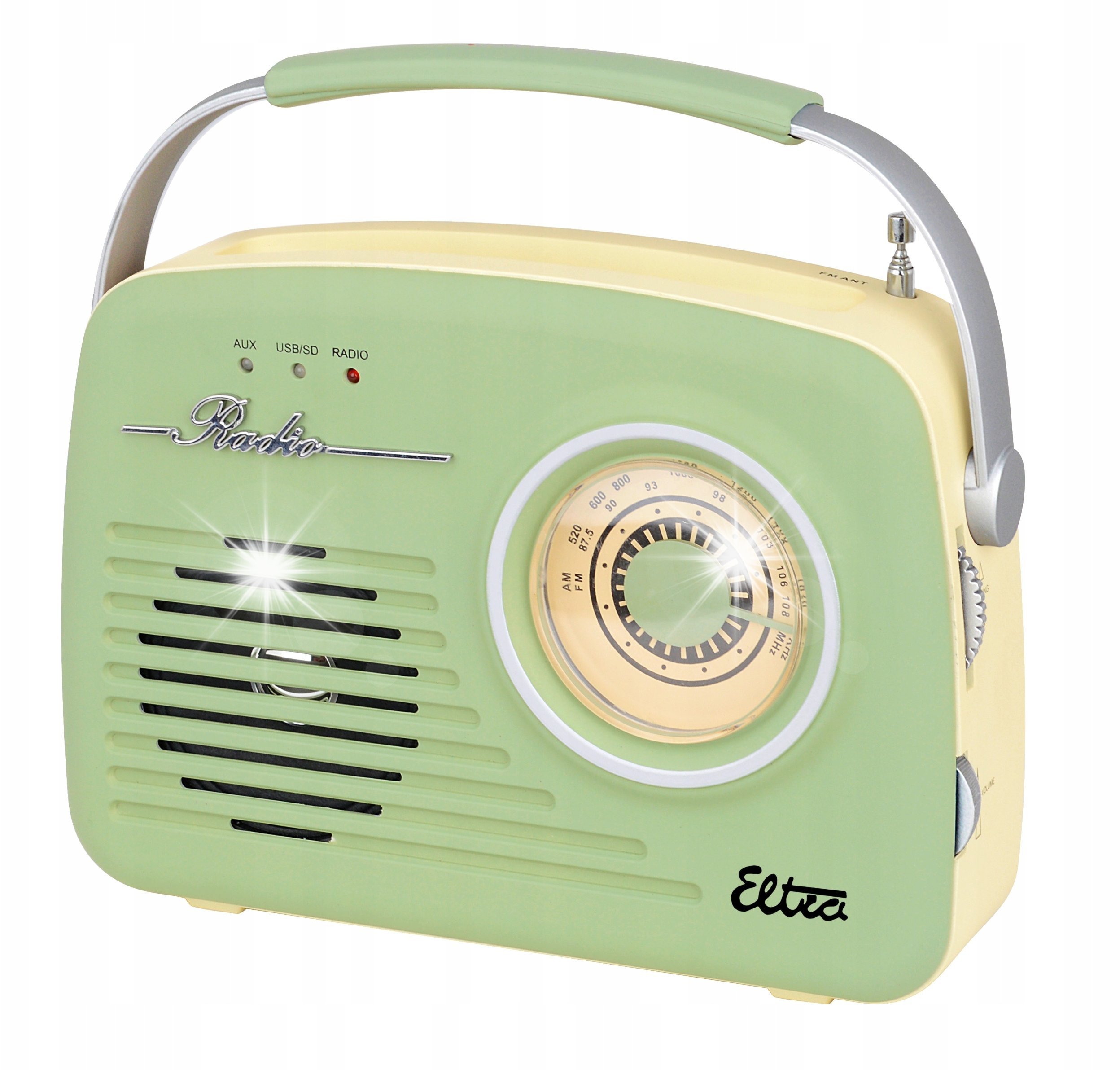 Eltra RETRO PISTACJA sieciowe akumulator FM MP3 USB SD Luiza 