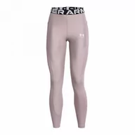 Spodnie sportowe damskie - Damskie legginsy treningowe Under Armour Heatgear Rib Legging - beżowe - UNDER ARMOUR - miniaturka - grafika 1