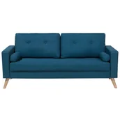 Sofy i kanapy - Beliani Sofa dwuosobowa tapicerowana ciemnoniebieska KALMAR - miniaturka - grafika 1