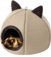 Legowiska dla kotów - DOGGY R1 KITTY HEAD BEŻOWY - miniaturka - grafika 1