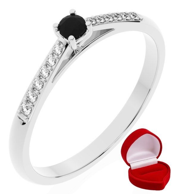 ZŁOTY PIERŚCIONEK ZARĘCZYNOWY 585 14k BRYLANT LAB 0,06 ct BIAŁE ZŁOTO R16