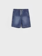 Spodnie i spodenki dla chłopców - Sinsay - Szorty jeansowe - granatowy - miniaturka - grafika 1