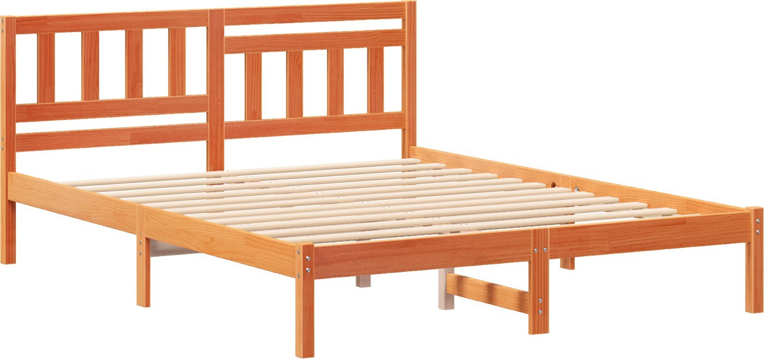 vidaXL Ramka łóżka Woskowy brąz 160 x 200 cm Lite drewno sosnowe