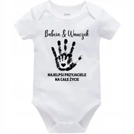 Body dla niemowląt - Body Dziecięce BABCIA & WNUCZEK Na Mikołajki Święta Pod Choinkę Białe 56cm - miniaturka - grafika 1