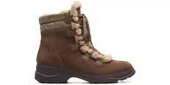 Botki damskie - Śniegowce Clarks Aveleigh Edge brązowe skóra 39 - miniaturka - grafika 1