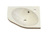 Umywalki - Umywalka narożna, asymetryczna, biała, 51,5 x 40 cm - miniaturka - grafika 1