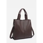 Torebki damskie - Pojemna Shopperka Torebka Damska Brązowa Format A4 LUIGISANTO - miniaturka - grafika 1