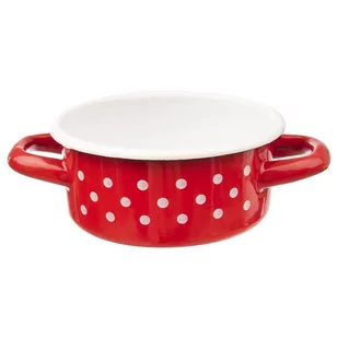 Orion Garnek emaliowany 0,6L GROCHY czerwony (113154) - Garnki - miniaturka - grafika 1