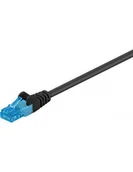 Kable miedziane - Goobay 55404 " kabel krosowy CAT 6 A "", "U/UTP, 0,25 m Czarny 55404 - miniaturka - grafika 1