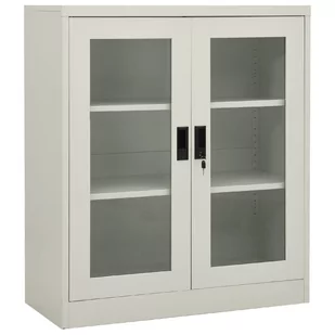 vidaXL Szafka na dokumenty jasnoszara 90x40x105 cm stalowa 335935 - Szafki biurowe - miniaturka - grafika 1