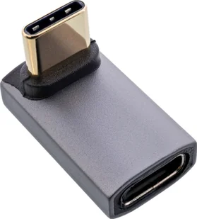 InLine® USB4 Adapter, USB-C Stecker/Buchse oben/unten gewinkelt, Aluminium, grau - Adaptery i przejściówki - miniaturka - grafika 1