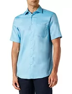 Koszule męskie - Seidensticker Męska koszula z krótkim rękawem, regularny krój, turkusowa, 38, turkusowy, 38 - miniaturka - grafika 1
