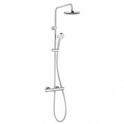 Zestawy prysznicowe - Kludi Logo Zestaw prysznicowy ścienny termostatyczny z deszczownicą chrom 6809405-00 - miniaturka - grafika 1