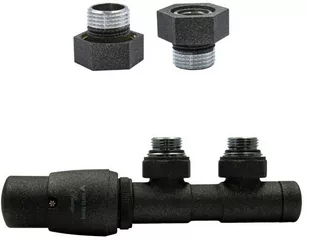 Zawór termostatyczny 50mm TWINS ciemny grafit strukturalny lewy GZ1/2 - Zawory i kraniki - miniaturka - grafika 1