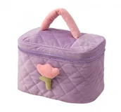Kosmetyczki, organizery i kuferki - ECARLA KOSMETYCZKA KUFEREK Z MOTYWEM TULIPANA FIOLETOWY - miniaturka - grafika 1