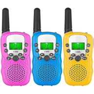Latarki - Walkie Talkie dla dzieci 3 pakiety, 3 mile dalekiego zasięgu z podświetlanymi latarkami LCD Walkie Talkie Kompatybilne dzieci w wieku 3-12 lat, 2-k... - miniaturka - grafika 1