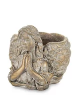 Donice - Osłonka doniczka anioł brązowa ceramika 13x13x16 - miniaturka - grafika 1