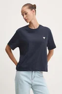 Koszulki sportowe damskie - Guess Jeans t-shirt bawełniany damski kolor granatowy W4YI05 K8HM0 - miniaturka - grafika 1