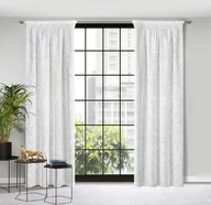 Zasłony - Zasłona 140 x 270 Dekoracyjna Taśma Liren Biały - miniaturka - grafika 1