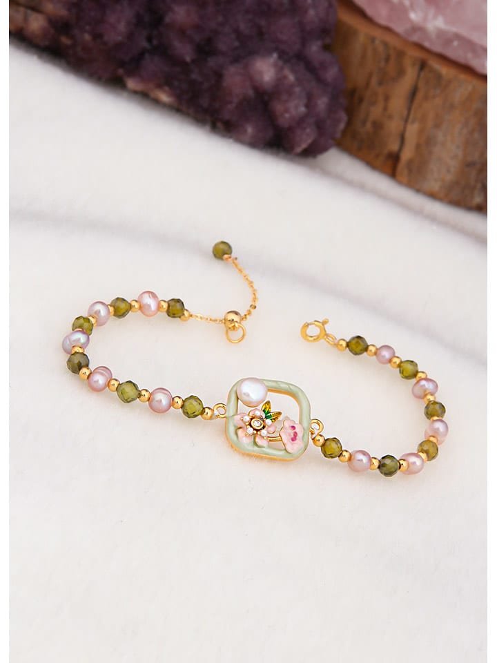 L'Atelier de Gaia Pozłacana bransoletka z perłami