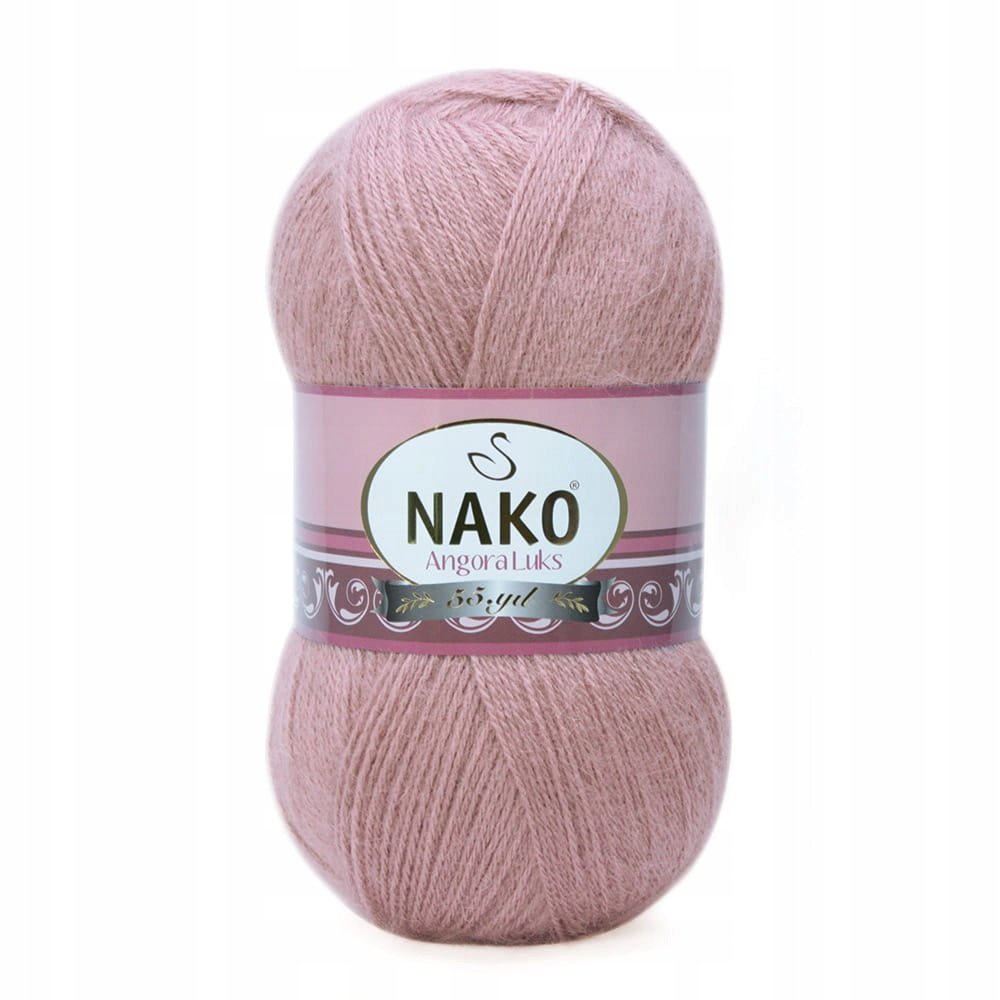 Włóczka NAKO ANGORA LUKS 100g kolor 10215 brudna lila