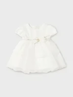 Sukienki i spódniczki dla dziewczynek - Mayoral Sukienka elegancka 2.857 Écru Regular Fit - miniaturka - grafika 1