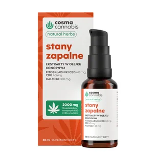 Cosma Cannabis Natural Herbs Stany Zapalne, 30 ml - Witaminy i minerały - miniaturka - grafika 1