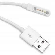 Akcesoria do smartwatchy - Qiktech Kabel Usb Ładujący Ładowarka Zegarka Smartwatch Garett Kids Xd 4Pin Magnes (Biały) - miniaturka - grafika 1