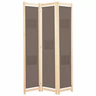 Parawany - Parawan 3-panelowy, brązowy, 120x170x4 cm, tkanina - miniaturka - grafika 1