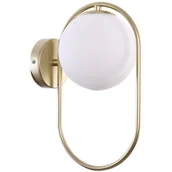 Lampy ścienne - Candellux Lighting złoty kinkiet z okrągłym białym kloszem CORDEL 21-73440 lampa ścienna do salonu 21-73440 - miniaturka - grafika 1