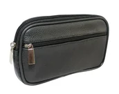 Torby męskie - Skórzane Etui Na Telefon MAGRE (PL) Płaska Saszetka JÓZEK Na Pasek Z Suwakiem Na Smartfona CZARNY 18,5 x 11 x 3 [cm] - miniaturka - grafika 1
