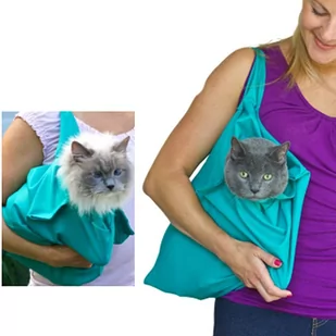Torba do noszenia psa, kota / transporter — błękitna - Szelki dla kotów - miniaturka - grafika 1
