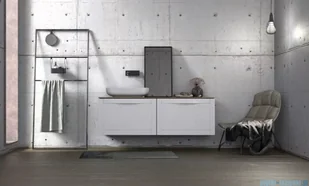 Oristo Skagen szafka z umywalką wisząca 59x50x45 piaskowy mat OR49-SD1S-60-10+UME-TW-60-91 | - Szafki łazienkowe - miniaturka - grafika 5