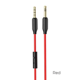 HOCO Audio Kabel - UPA12 AUX jack 3.5mm z mikrofonem 1m czerwony - Kable - miniaturka - grafika 1