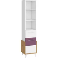 Regały - Regał 45W HEY-14 Hey MebloCross Dąb Artisan / Biały Mat / Żółty - miniaturka - grafika 1