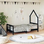 Łóżeczka i kojce - Rama łóżka dziecięcego, czarna, 80x160 cm, drewno sosnowe  Lumarko! - miniaturka - grafika 1