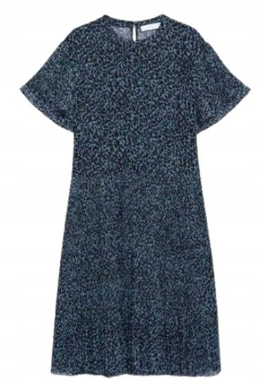 MANGO ROZKLOSZOWANA SUKIENKA Z KRÓTKIM RĘKAWEM WZÓR KWIATY 168 K_A