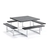 Pozostałe meble ogrodowe - Stół piknikowy SETTLE, 2000 mm, czarny/galwanizowany - miniaturka - grafika 1