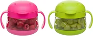 Miseczki i talerzyki dla dzieci - Ubbi, Pojemnik na przekąski, Tweat, zestaw Pink/Green, 12m+, 2 szt. - miniaturka - grafika 1