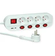 Listwy zasilające - Listwa zasilająca ROLINE, 4-drożna, UTE, z indywidualnymi włącznikami/wyłącznikami, 1x USB A, 1x USB C, 3 m 19.07.2347 - miniaturka - grafika 1