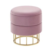 Taborety i hokery - Beliani Puf z pojemnikiem 37 cm różowy ELGIN - miniaturka - grafika 1