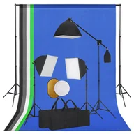 Lampy studyjne - vidaXL Zestaw studyjny Zestaw studyjny z lampami tłami i blendami 3067100 - miniaturka - grafika 1
