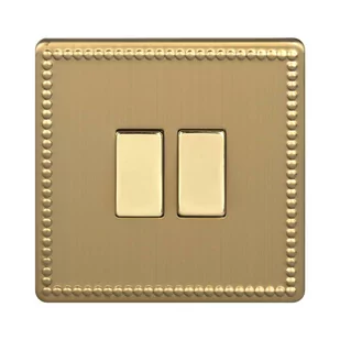 VARILIGHT OLD Włącznik podwójny JUBILEE  mosiądz szlifowany  VARILIGHT OLD - Wyłączniki światła i elektryczne - miniaturka - grafika 1