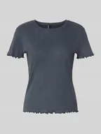 Koszulki i topy damskie - T-shirt o kroju slim fit z czystej bawełny model ‘MARIE’ - miniaturka - grafika 1