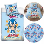 Pościel dla dzieci - Sonic Niebieska, DWUSTRONNA, bawełniana pościel dziecięca na zamek, 100% BAWEŁNA 140x200cm+70x90cm OEKO-TEX - miniaturka - grafika 1