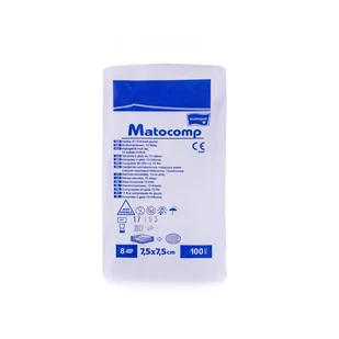 MATOCOMP Kompresy z gazy 13-nit 8-warstw niejałowe 7,5x7,5cm-100szt. - Apteczki i materiały opatrunkowe - miniaturka - grafika 1