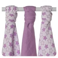 Akcesoria do karmienia - XKKO Bambusowe pieluchy XKKO BMB 70x70 - Little Stars Lilac MIX BMB070040 - miniaturka - grafika 1