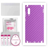 Szkła hartowane na telefon - Folia naklejka skórka strukturalna na TYŁ+BOKI do Samsung Galaxy A50s -  Carbon Fioletowy - apgo SKINS - miniaturka - grafika 1